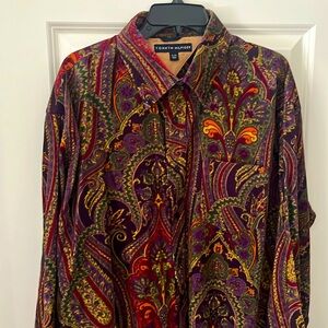 Tommy Hilfiger Men’s casual Paisley corduroy shirt